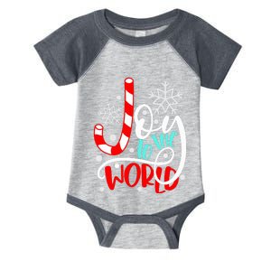 Joy to the World Candy Cane Christmas  Infant Baby Jersey Bodysuit