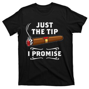 Just The Tip I Promise Cigar Smoker Men Joke Apparel T-Shirt