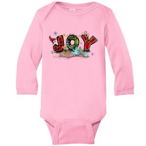 Joy to the World Candy Cane Christmas Baby Long Sleeve Bodysuit