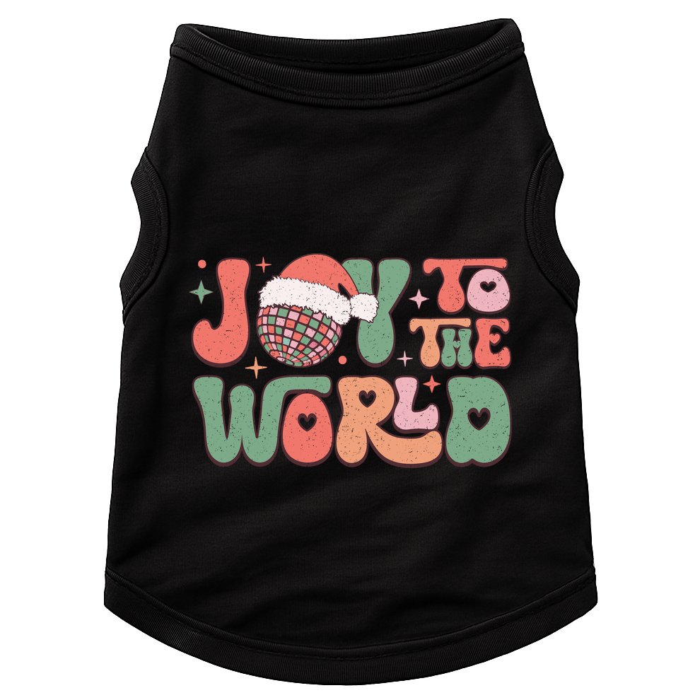 Joy To The World Festive Holiday Graphic Doggie Tank