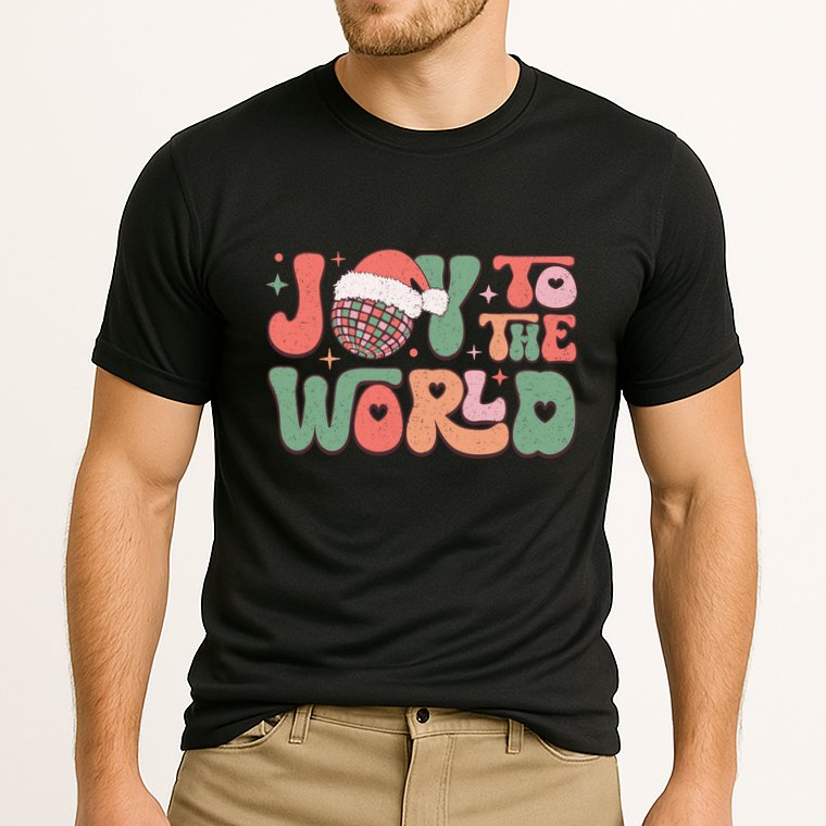 Joy To The World Festive Holiday Graphic Cooling Performance Crew T-Shirt