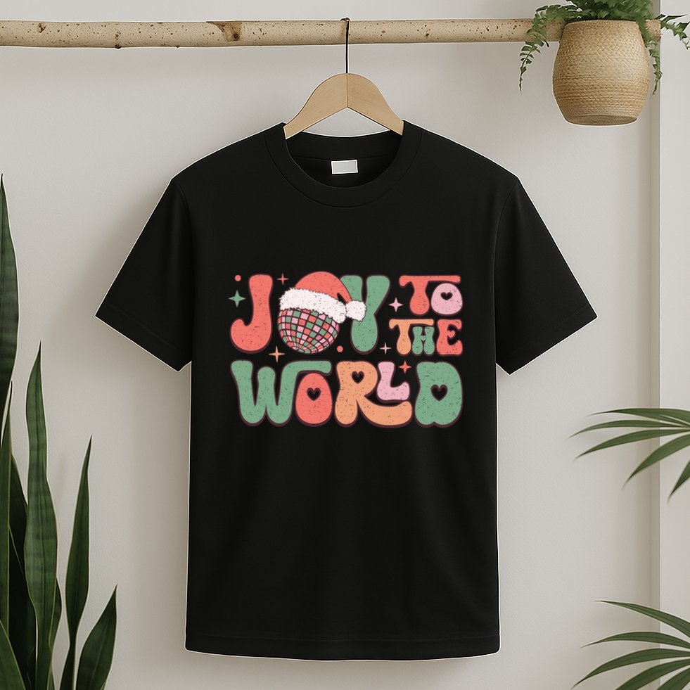 Joy To The World Festive Holiday Graphic T-Shirt