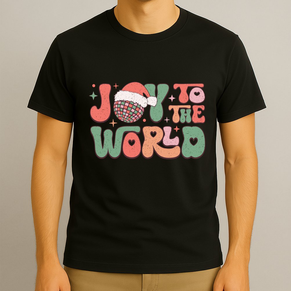 Joy To The World Festive Holiday Graphic T-Shirt
