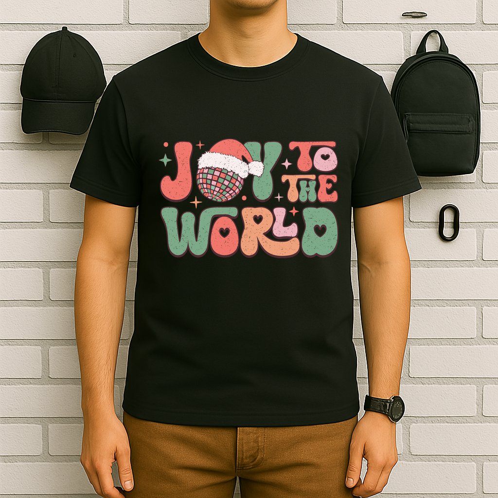 Joy To The World Festive Holiday Graphic T-Shirt