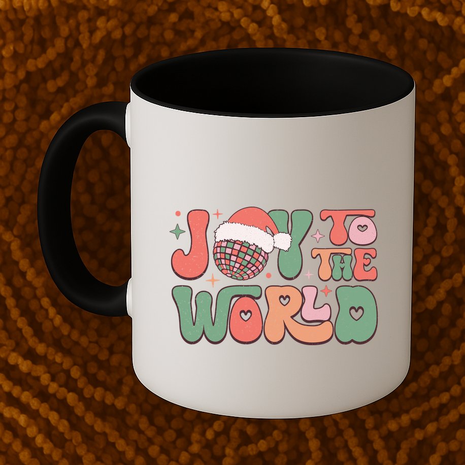 Joy To The World Festive Holiday Graphic Mug
