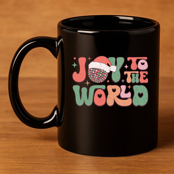 Joy To The World Festive Holiday Graphic 11oz C Handle Ceramic Mug
