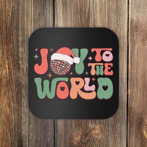 Joy To The World Festive Holiday Graphic Coaster