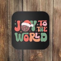 Joy To The World Festive Holiday Graphic Coaster