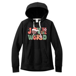 Joy To The World Festive Holiday Graphic Women's Fleece Hoodie