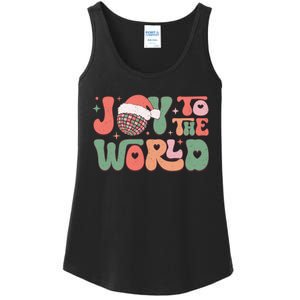 Joy To The World Festive Holiday Graphic Ladies Essential Tank