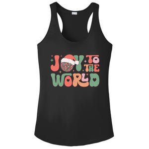 Joy To The World Festive Holiday Graphic Ladies PosiCharge Competitor Racerback Tank