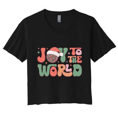 Joy To The World Festive Holiday Graphic Crop Top