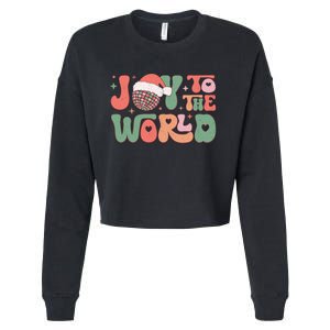 Joy To The World Festive Holiday Graphic Cropped Pullover Crew