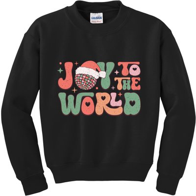 Joy To The World Festive Holiday Graphic Kids Sweatshirt