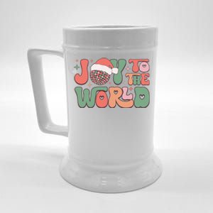 Joy To The World Festive Holiday Graphic Beer Stein