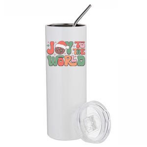 Joy To The World Festive Holiday Graphic Stainless Steel Tumbler