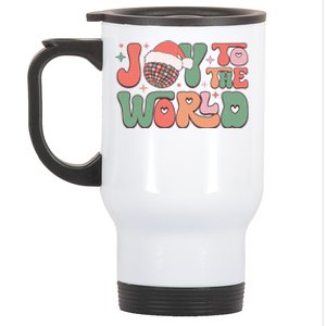 Joy To The World Festive Holiday Graphic Stainless Steel Travel Mug