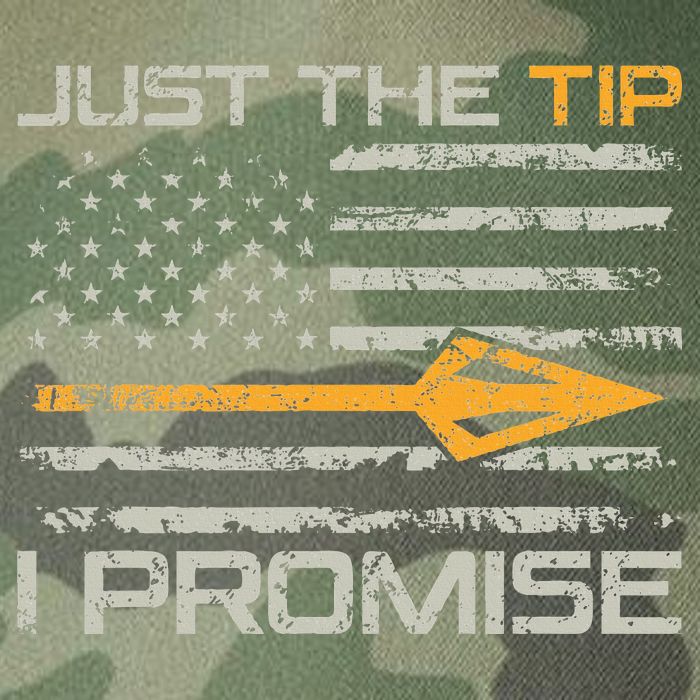 Just The Tip I Promise Funny Bow Hunter Archery Hunting Legacy Tie Dye Trucker Hat