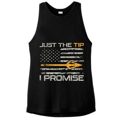 Just The Tip I Promise Funny Bow Hunter Archery Hunting Ladies PosiCharge Tri-Blend Wicking Tank