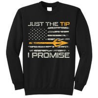 Just The Tip I Promise Funny Bow Hunter Archery Hunting Sweatshirt