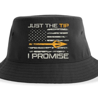 Just The Tip I Promise Funny Bow Hunter Archery Hunting Sustainable Bucket Hat