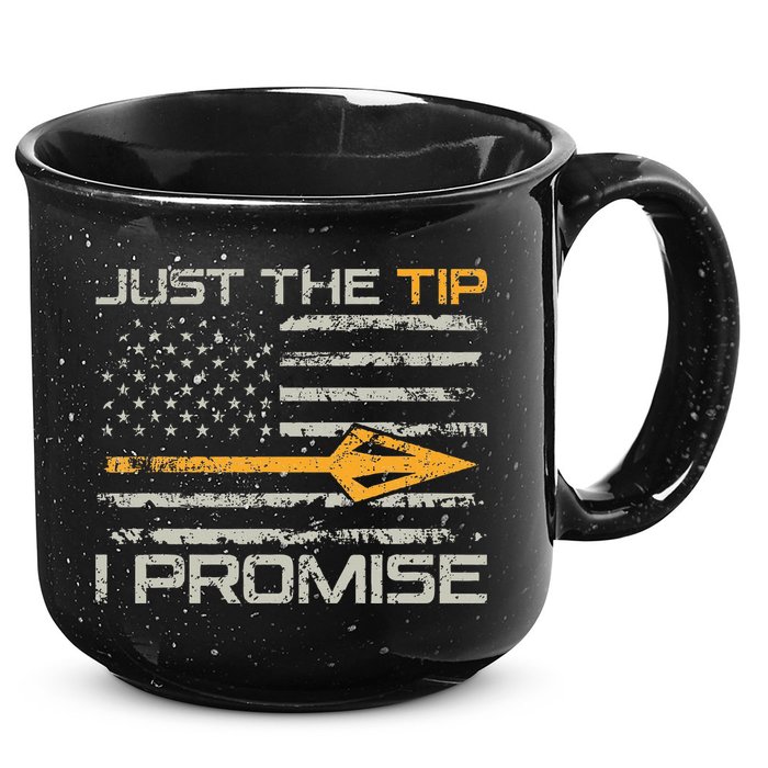 Just The Tip I Promise Funny Bow Hunter Archery Hunting 15oz Campfire Ceramic Mug