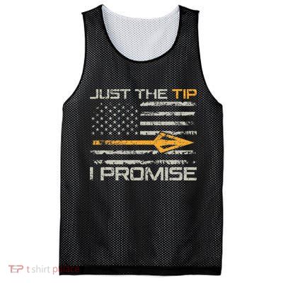 Just The Tip I Promise Funny Bow Hunter Archery Hunting Mesh Reversible Basketball Jersey Tank