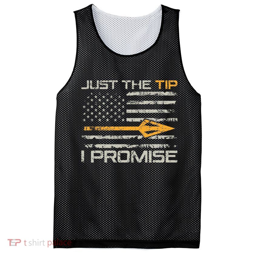 Just The Tip I Promise Funny Bow Hunter Archery Hunting Mesh Reversible Basketball Jersey Tank