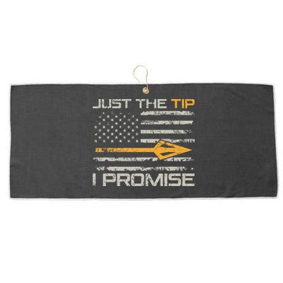 Just The Tip I Promise Funny Bow Hunter Archery Hunting Large Microfiber Waffle Golf Towel