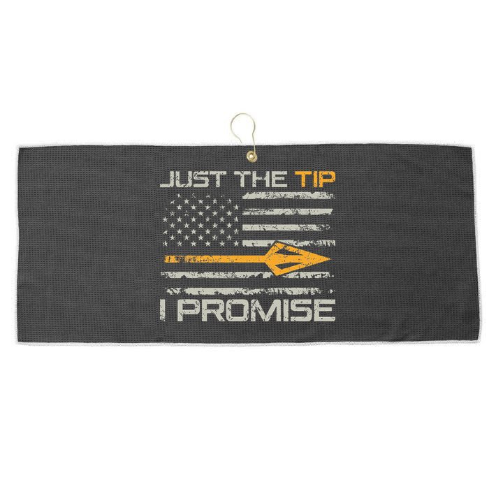 Just The Tip I Promise Funny Bow Hunter Archery Hunting Large Microfiber Waffle Golf Towel