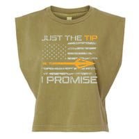 Just The Tip I Promise Funny Bow Hunter Archery Hunting Garment-Dyed Women's Muscle Tee