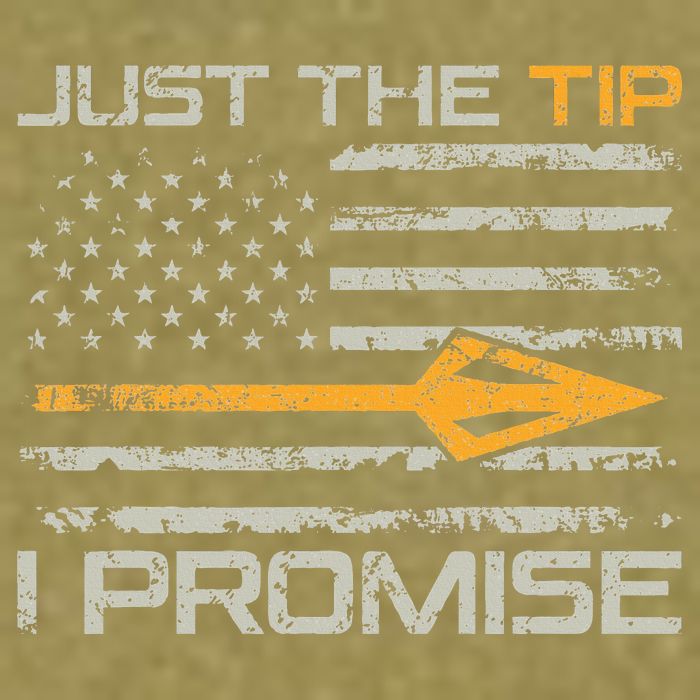 Just The Tip I Promise Funny Bow Hunter Archery Hunting Garment-Dyed Women's Muscle Tee