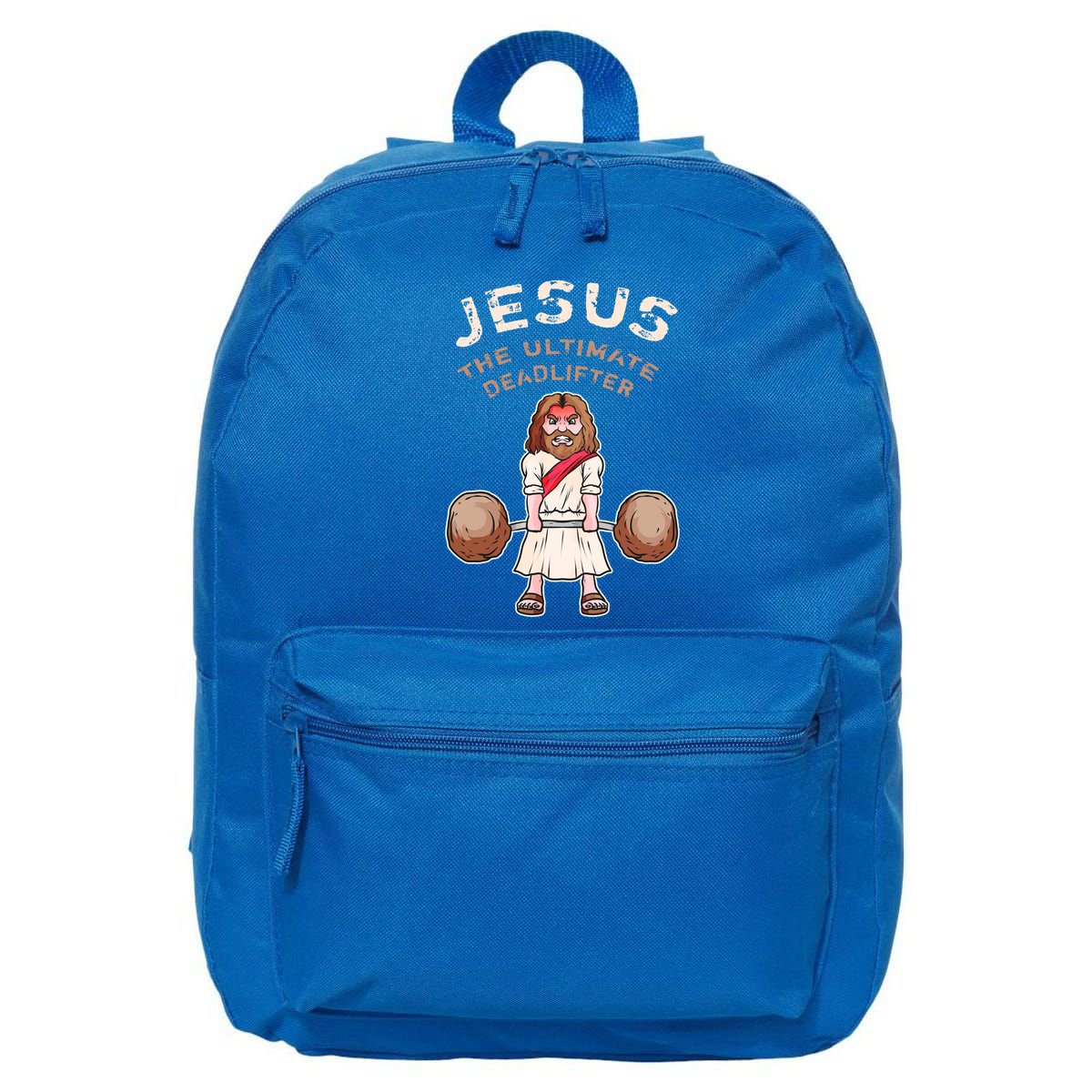 Jesus The Ultimate Deadlifter Funny Jesus Deadlift Gift 16 in Basic Backpack