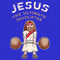 Jesus The Ultimate Deadlifter Funny Jesus Deadlift Gift Pom Pom 12in Knit Beanie