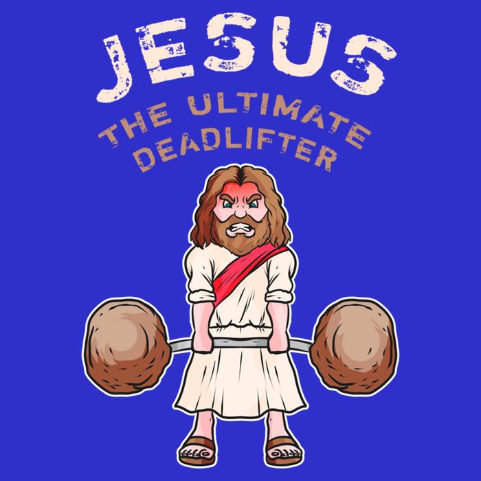 Jesus The Ultimate Deadlifter Funny Jesus Deadlift Gift Pom Pom 12in Knit Beanie