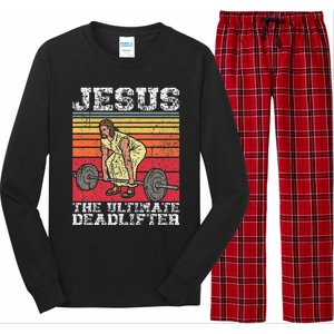 Jesus The Ultimate Deadlifter Funny Gym Bodybuliding Long Sleeve Pajama Set