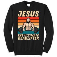 Jesus The Ultimate Deadlifter Funny Vintage Gym Christian Sweatshirt