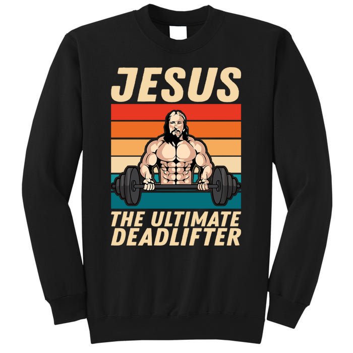 Jesus The Ultimate Deadlifter Funny Vintage Gym Christian Sweatshirt