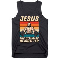 Jesus The Ultimate Deadlifter Funny Vintage Gym Christian Tank Top