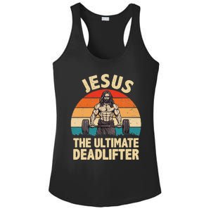 Jesus The Ultimate Deadlifter For Gym Men Women Ladies PosiCharge Competitor Racerback Tank