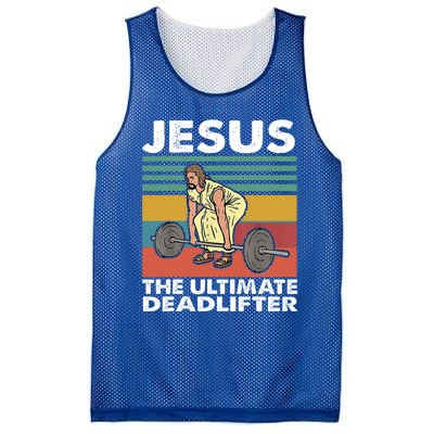 Jesus The Ultimate Deadlifter Funny Jesus Lifting Gym Gift Mesh Reversible Basketball Jersey Tank