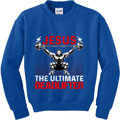 Jesus The Ultimate Deadlifter Buff Muscle Jesus Deadlift Gift Kids Sweatshirt