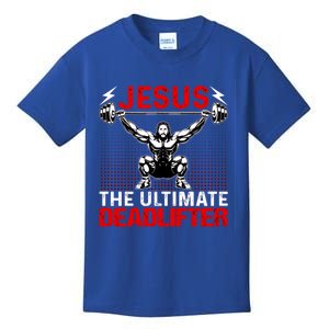 Jesus The Ultimate Deadlifter Buff Muscle Jesus Deadlift Gift Kids T-Shirt