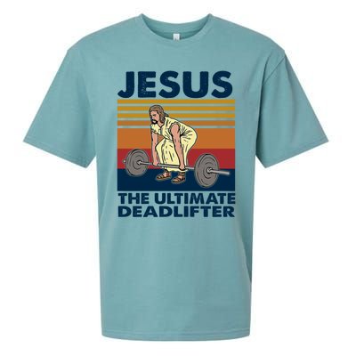 Jesus The Ultimate Deadlifter By Jesus Surfed Co Cute Gift Sueded Cloud Jersey T-Shirt