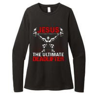 Jesus The Ultimate Deadlifter Vintage Jesus Christ Lovers Womens CVC Long Sleeve Shirt