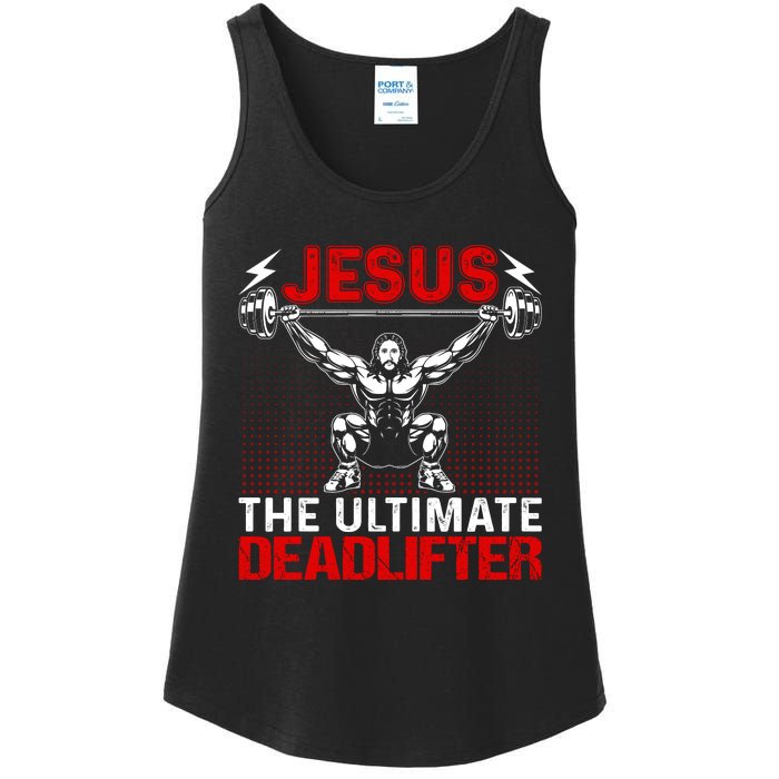 Jesus The Ultimate Deadlifter Vintage Jesus Christ Lovers Ladies Essential Tank