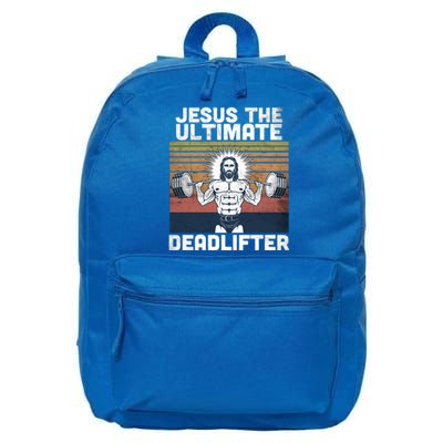 Jesus The Ultimate Deadlifter Fitness Vintage Jesus Gym Gift 16 in Basic Backpack