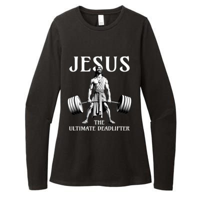 Jesus The Ultimate Deadlifter Funny Christian Gym Gift Womens CVC Long Sleeve Shirt