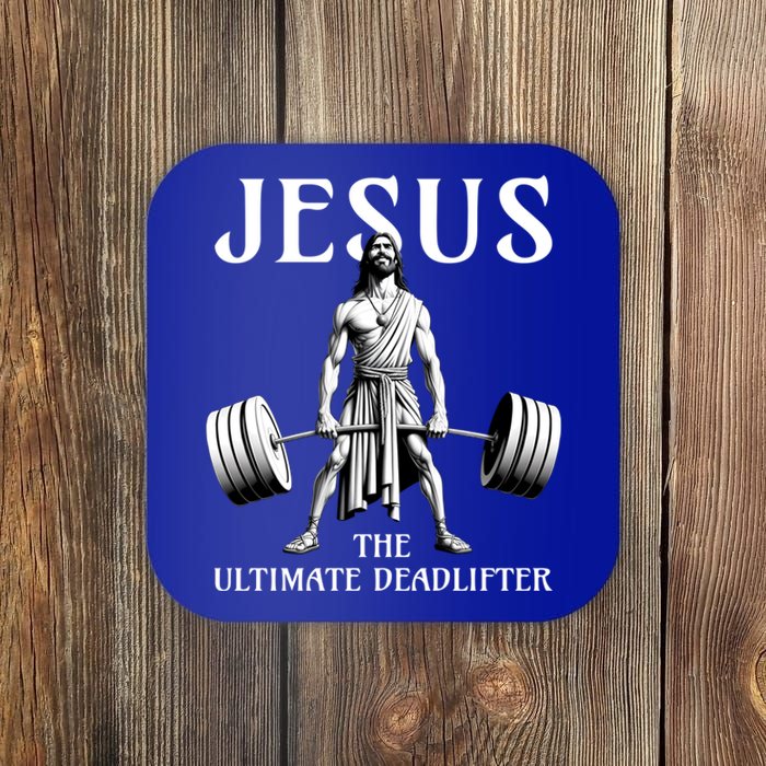 Jesus The Ultimate Deadlifter Funny Christian Gym Gift Coaster