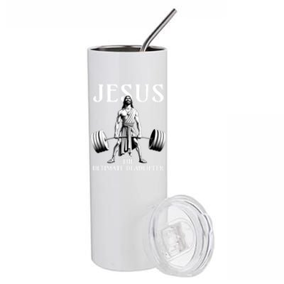 Jesus The Ultimate Deadlifter Funny Christian Gym Gift Stainless Steel Tumbler